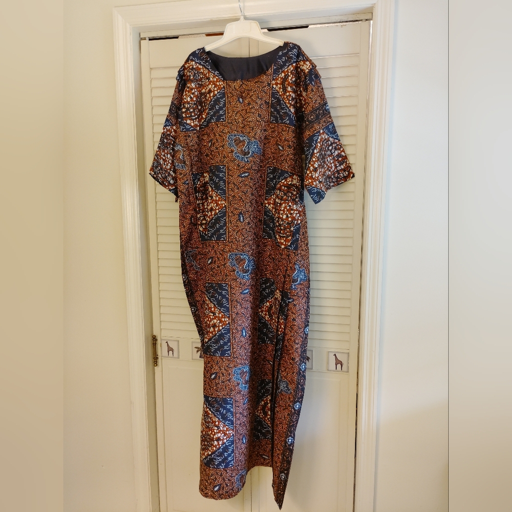 African Dashiki Multicolor Patterned Dress - Picture 1 of 5